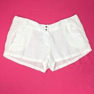 Solow White 100% Linen Mid Rise Short